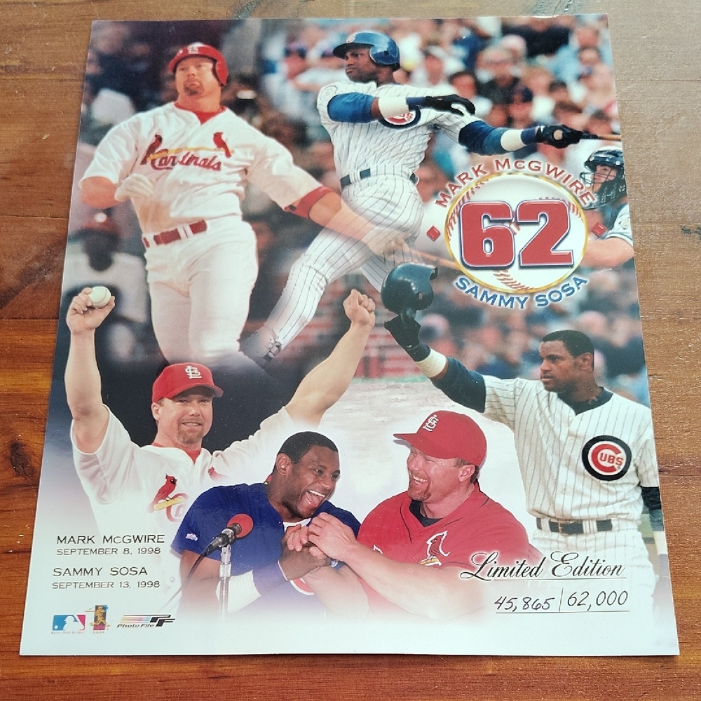 MLB Sammy Sosa & Mark McGwire Limited Edition Poster - Red, White, Blue
